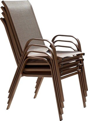 Cafe Stackable set of 4 High Back Sling Armchairs