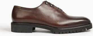 Burlap pebbled-leather derby shoes