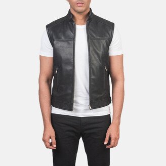 Roland Black Leather Biker Vest