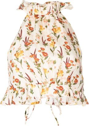 Nardo Clementina floral-print cropped top