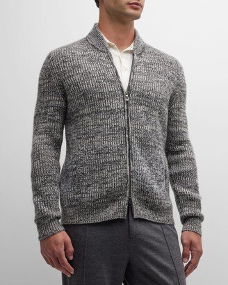 Men's Cashmere Knit Full-Zip Sweater-AC