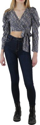 Lucca Womens Wrapped Cropped Blouse