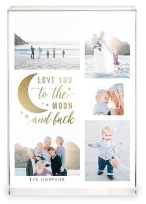 Acrylic Photo Blocks: To The Moon Script Acrylic Block, 5X7, White