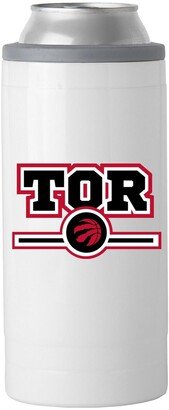 Toronto Raptors 12 oz Letterman Slim Can Cooler - White, Silver