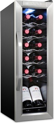 12-Bottle Compressor Freestanding Wine Cooler Refrigerator - Stainless Steel