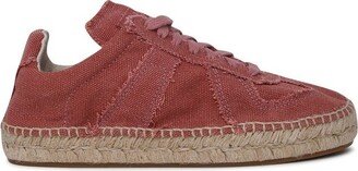 Espadrille-Sole Lace-Up Sneakers