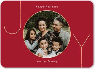 Holiday Cards: Joyful Frame Holiday Card, Red, 5X7, Holiday, Matte, Signature Smooth Cardstock, Rounded