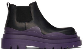 Black & Purple Low 'The Tire' Chelsea Boots