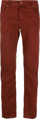 Logo-Patch Cotton Tapered Trousers-AH