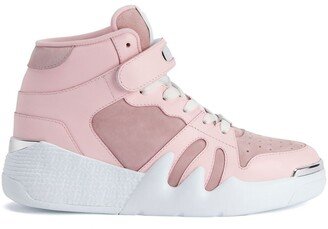 High-Top Suede-Panel Sneakers