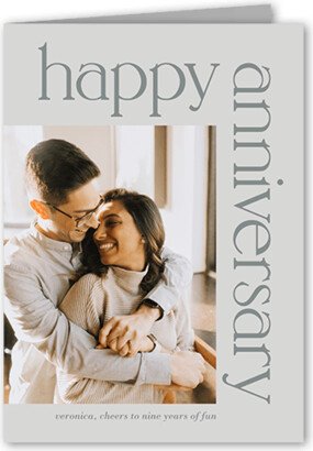 Anniversary Card: Majestic Milestone Anniversary Card, Gray, 5X7, Matte, Folded Smooth Cardstock, Square