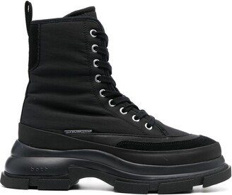 Gao logo-tape combat boots