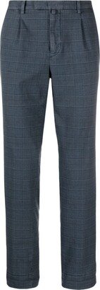 Check-Pattern Tapered Trousers-AA