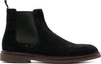Black Leather Chelsea Boots-AL