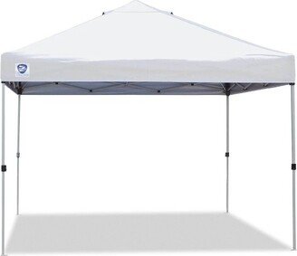 10 x 10 Foot Peak Straight Leg Portable Instant Shade Tent Outdoor Canopy with Reliable Stakes, Steel Frame, and Carrying Bag, White