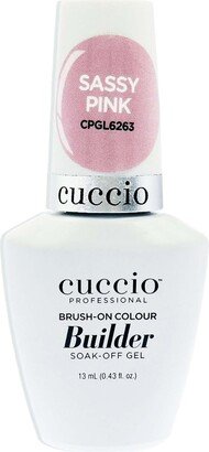 Brush-On Colour Builder Soak Off Gel - Sassy Pink by Cuccio Pro for Women - 0.43 oz Nail Polish