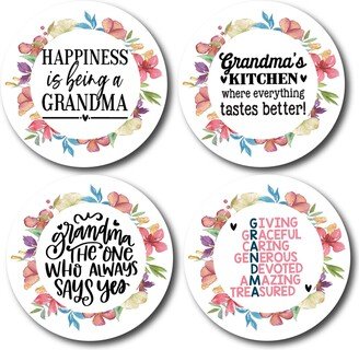 Custom Grandma Coasters, Mother's Day Gift, 4Pcs Or 6Pcs Set, Birthday Gift