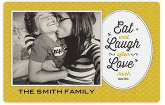 Placemats: Eat Laugh Love Placemat, Yellow