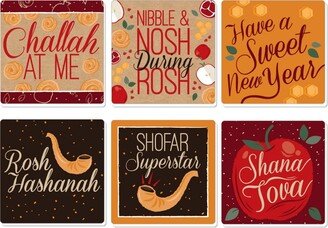 Big Dot Of Happiness Rosh Hashanah - New Year Party Decorations - Drink Coasters - Set of 6