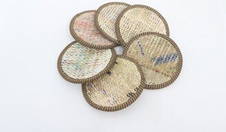 Beer Coaster, Rug Set Of Six, Beige Stylish Handmade Traditional 597