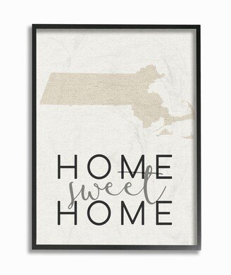 Home Sweet Home Massachusetts Typography Framed Giclee Art, 11 x 14