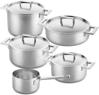 Attiva Pewter 10-Piece Cookware Set