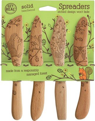 Beechwood Spreaders, Woodland Collection, Set of 4