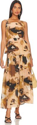 Topaz Print Midi Dress