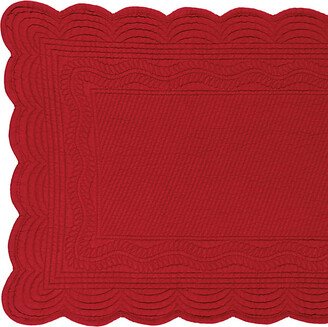 Marseille Quilted Linen Table Runner - Red