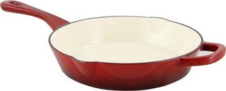 Artisan Enameled 10in Round Cast Iron Skillet in Scarlet Red