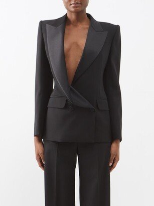 Asymmetric-lapel Wool Suit Jacket