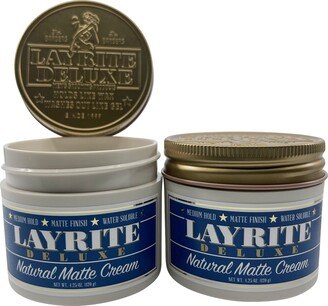 Layrite Deluxe Natural Matte Cream 4.25 OZ Set of 2