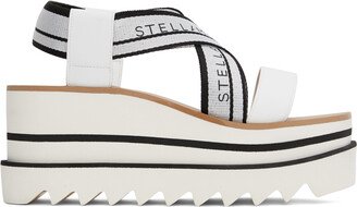 White & Black Sneakelyse Platform Heeled Sandals