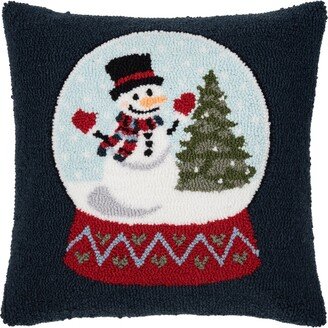 Winter Snow Globe Hooked Pillow