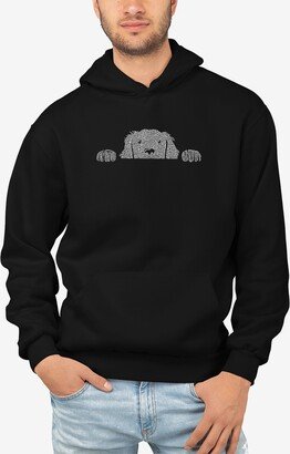 Men's Peeking Dog Word Art Hooded Sweatshirt