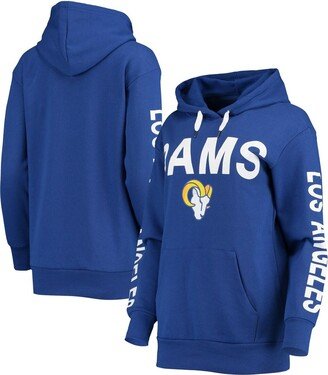 Women's G-iii 4Her by Carl Banks Royal Los Angeles Rams Extra Point Pullover Hoodie