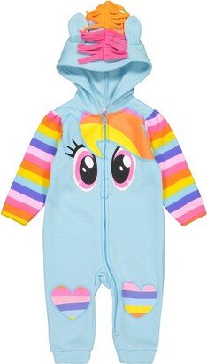 Rainbow Dash Toddler Girls Zip Up Coverall Blue 3T