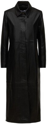 Gotham leather long coat