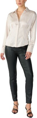 Women's Satin Side-Tied Blouse