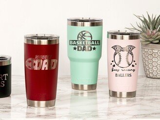 Sports Mom Personalized Yeti Tumbler/Laser Engraved Travel Mug For Parents Custom Gift Dad Coach Christmas Gift