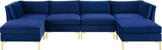 6pc Ardent U-Shaped Performance Velvet Sectional Sofa