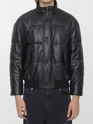 Matelassé leather jacket