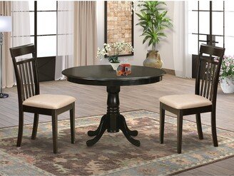 3-piece Dining Set - Kitchen Nook Table and 2 Dinette Chairs in Cappuccino Finish