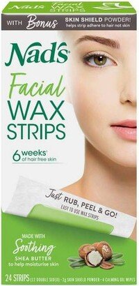 Nad's Facial Wax Strips - 24ct