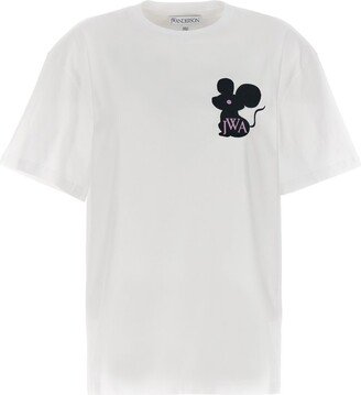 Mouse Embroidered Crewneck T-Shirt