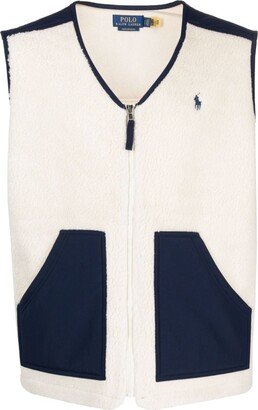 Polo Pony-embroidered colour-block gilet