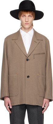 The Letters Brown Single-Breasted Blazer