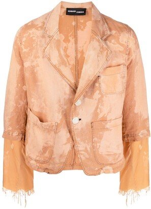 Edward Cuming Cropped Sleeve Bleach Blazer