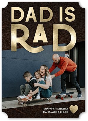 Father's Day Cards: Raddest Dad Father's Day Card, Brown, 5X7, Pearl Shimmer Cardstock, Ticket