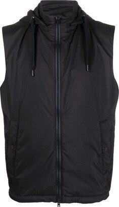 Zip-Up Drawstring Hood Waistcoat